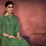 Wool Printed Salwar Suit Material  (Unstitched)