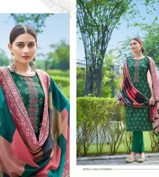 Unstitched Wool Suit Fabric Graphic Print